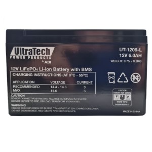 Ultra Tech LifePo4 12v 6ah Lithium Battery